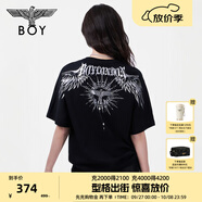 BOY LONDON【暗黑羅盤(pán)】夏情侶款短袖權(quán)杖印花炸街潮牌T恤N01906 黑印銀N01906 經(jīng)典升級(jí)款 L