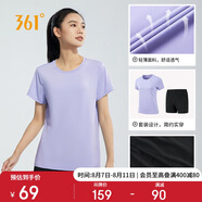 361°跑步運(yùn)動(dòng)套裝女士夏季衣服新款休閑短袖短褲兩件套662414001H-4