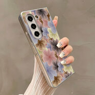 之宋熱瓜適用于三星Galaxy Zfold76543手機(jī)殼折疊屏保護(hù)套銀色彩 銀色油邊彩繪滿屏花朵3508 三星GalaxyZFold7