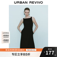 UR2025秋季新款女裝法式氣質(zhì)通勤一字領(lǐng)無袖連衣裙UWM750004 黑色 M