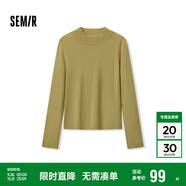 森馬（Semir）森馬美利奴純色羊毛衫女24冬新款半高領(lǐng)打底衫可機洗109724107001