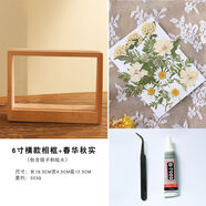 三棲虎實(shí)木相框DIY材料干花花束照片手工定制擺件客廳擺設(shè)北歐風(fēng)送閨蜜 6寸相框+春華秋實(shí)【送鑷子+膠水