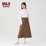無(wú)印良品（MUJI）女式 棉斜紋 A字裙 半身裙 純棉全棉 女冬款裙子 BE08CC3A 棕色 S (155/62A)