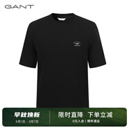 GANT/甘特秋季新款男士簡(jiǎn)約純色印花圓領(lǐng)短袖T恤G1243M50002 500-黑色 L