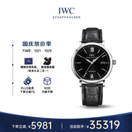 萬(wàn)國（IWC）柏濤菲諾系列 黑盤(pán)銀針 鱷魚(yú)皮 紅60 男表 IW356502 40mm