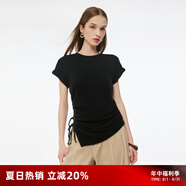 歌莉婭針織上衣女夏季流行穿搭2025新款獨(dú)特抽繩修身無(wú)袖小衫1E5C0B060 00B黑色 XL