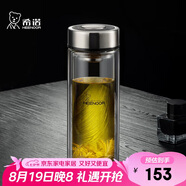 希諾雙層玻璃杯男家用商務(wù)辦公泡茶杯子過濾車載水杯XN-9301 265mL