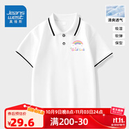 真維斯童裝女童短袖洋氣女孩polo娃娃領(lǐng)學(xué)院風(fēng)夏季兒童翻領(lǐng)t恤女 cvx夏季新款polo衫sdfs13 130