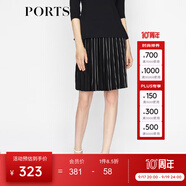 PORTS寶姿 女裝優(yōu)雅黑白撞色拼接半身裙LA8K247FXX001 黑色混色 L