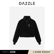 DAZZLE 地素大衣冬季深卡其色羊羔毛短大衣 黑色 M