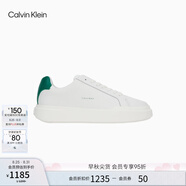Calvin KleinJeans【七夕禮物】25秋季男士ck皮革拼接休閑板鞋小白鞋YM01344 0K9-白色/綠色 42