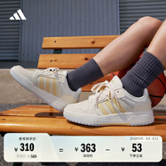 adidas ENTRAP美式校園風(fēng)運(yùn)動(dòng)板鞋少年感復(fù)古籃球鞋男女阿迪達(dá)斯 白/淺藍(lán)/淺橙色   36.5