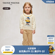 Teenie Weenie Kids小熊童裝24秋冬女寶刺繡提花花邊領(lǐng)套頭毛衣 乳白色 90 cm