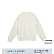 BODYDREAM【明星同款】BM肌理感衛(wèi)衣男士圓領(lǐng)套頭衫寬松休閑上衣 奶黃色 L