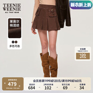 Teenie Weenie小熊半身裙女2025春夏新款潮流甜酷辣妹風牛仔短裙 棕色 M 165