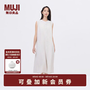 無印良品（MUJI）IDEE 女式 平紋 無袖連衣裙 女裝裙子25年夏季 連身裙 GA44CC5S 淺灰色 L (165/88A)