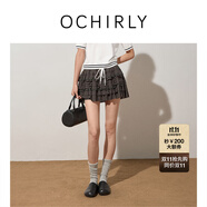 歐時(shí)力OCHIRLY 拼接A字蓬蓬半身裙短裙花邊蛋糕裙2025早秋新品 碳灰 M