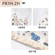 FR.YH.ZH千朔甜美少女吊帶睡衣女款2025新款日系睡裙女薄款可拆卸胸墊MR.D 3434-5蘭格 L 105-120