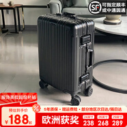 EAZZ【一體鋁框｜退換免費(fèi)】行李箱鋁鎂合金拉桿箱旅行箱登機(jī)密碼皮箱 高端 鋁框-黑色 20英寸 登機(jī)箱 簽約商務(wù)手提箱