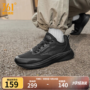 361°運動鞋男鞋飛翼4秋季網(wǎng)面透氣黑色通勤鞋跑步鞋耐磨鞋子 曜石黑【密網(wǎng)】 42