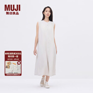 無(wú)印良品（MUJI）IDEE 女式 平紋 無(wú)袖連衣裙 女裝裙子25年夏季 連身裙 GA44CC5S 淺灰色 L (165/88A)