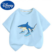 迪士尼tungtungsahur通通哥木棍人抽象國外山海經(jīng)短袖男童T恤休閑衣服夏 山海經(jīng)天蘭色-鯊魚(yú) 100 建議身高90-100購買(mǎi)