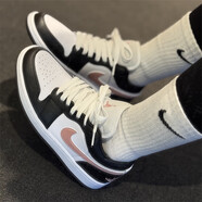 耐克（NIKE）男鞋秋季新款A(yù)ir Jordan 1運(yùn)動(dòng)籃球鞋aj1低幫板鞋休 553558-165黑白/粉勾 40.5CM 40.5m 40.5CM