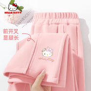 凱蒂貓（hellokitty）HELLO KITTY凱蒂貓女童秋季休閑褲子2025新款洋氣時(shí)尚兒童喇叭褲 ed蒂公主K_右下粉 150