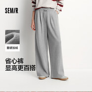 森馬（Semir）寬松打褶仿呢闊腿褲垂感2025慵懶糯米褲休閑褲女冬季109725127010