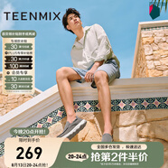 天美意男鞋舒適懶人軟底帆布鞋一腳蹬男休閑布鞋 灰色 41