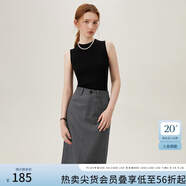范思藍恩無袖疊穿針織背心女春裝2024新款內(nèi)搭打底衫24FS11036 黑色 XL