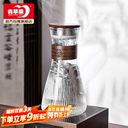 青蘋果耐熱玻璃水壺 新中式豎紋耐高溫泡茶壺 防燙待客圍爐煮茶壺 單壺