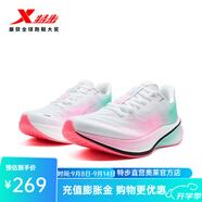 特步（XTEP）2025年夏大眾功能跑系列跑鞋女 經(jīng)典白/熒光櫻粉/澈青藍(lán) 35