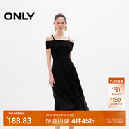 ONLY夏季靜奢拼接設計吊帶連衣裙女|124207056 H1Z 黑色 L 170/88A