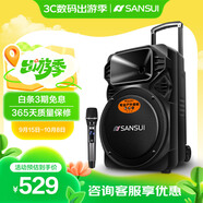 山水（SANSUI） A12-66廣場舞音響戶外K歌重低音藍(lán)牙音響便攜式移動舞臺拉桿音箱大功率擴(kuò)音器 豪華版（12寸重低音+單麥）