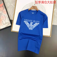 法萊阿瑪尼;FALAMONE2025新款EA7T恤男士馬尼短袖潮牌百搭時(shí)尚半袖男裝休閑圓領(lǐng)上衣 藍(lán)色 S 建議100-112斤