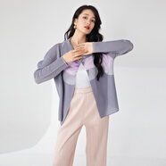 途森達（TUSENDA）印花初春外套高端女裝歐美寬松百搭休閑開衫上衣 粉紅色 均碼