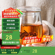 物生物（RELEA）茶杯男女士茶水分離杯玻璃杯帶過(guò)濾水杯辦公泡茶杯子耐高溫花茶杯