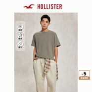 HOLLISTER【涼感】25夏新款純色簡(jiǎn)約風(fēng)情侶T恤男裝女裝KI324-4166 棕色 M (180/100A)