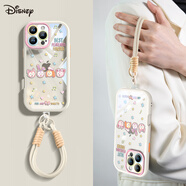 迪士尼（Disney）適用蘋果16promax手機殼新款iPhone15全包防摔14pm玲娜貝兒13Pro星黛露12透明外殼11少女x帶掛繩保 古白掛繩-四美貼貼白【透明奶油殼】 iPhone_15_