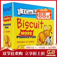 英文原版 Biscuit More Phonics Fun 小餅干狗系列 12冊盒裝繪本 自然拼讀 啟蒙繪本My First I Can Read低幼親子故事讀物 綠山墻 .