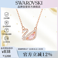 施華洛世奇（SWAROVSKI）SWAN DAZZLING 粉調(diào)天鵝女士項(xiàng)鏈女送女朋友生日禮物女5469989