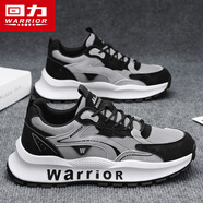 回力（Warrior）男鞋休閑運動(dòng)輕便鞋子男士跑步鞋L759NSW 淺灰/黑 42