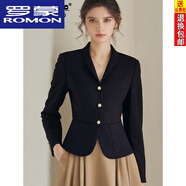 羅蒙（ROMON）OL西裝小外套女25秋裝新款氣質(zhì)職業(yè)修身西服百搭短顯瘦西服外套 S