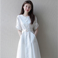 HAAPES連衣裙女2025新款韓版寬松顯瘦百搭休閑長(cháng)裙子 白色 S 2碼