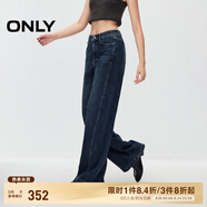 ONLY春夏休閑百搭松弛感高腰直筒牛仔褲女|124332043 J39 藍黑 XS (155) 60A