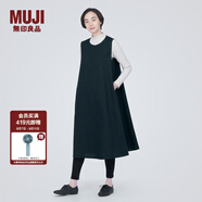 無印良品（MUJI）女式 起毛 背帶裙  連衣裙 背心裙秋冬 長裙裙子 BC2FDC3A 深藏青色 S