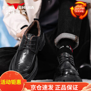 公牛世家（G.N.Shi Jia）商務(wù)皮鞋男士夏季真皮正裝休閑軟底德比結(jié)婚男鞋2025新款 主圖黑色加絨款 38