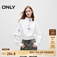 ONLY2024秋冬新款潮流休閑拉鏈立領(lǐng)短款衛(wèi)衣女|12439S019 A43 奶油白色 M (165) 84A