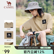 駱駝（CAMEL）戶(hù)外速干T恤男女快干彈力圓領(lǐng)寬松休閑短袖[山系露營(yíng)]A13BAVV058